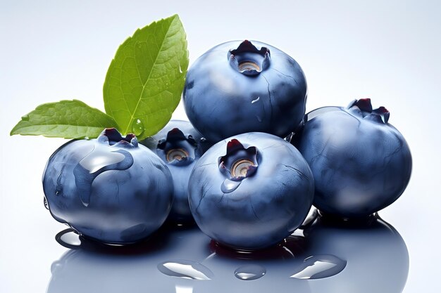 Blueberry-isolatie tegen een witte achtergrond Generatieve AI