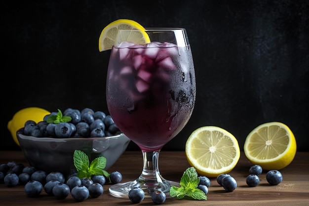 Blueberry Lemonade Spritzer Een licht verfrissend drankje