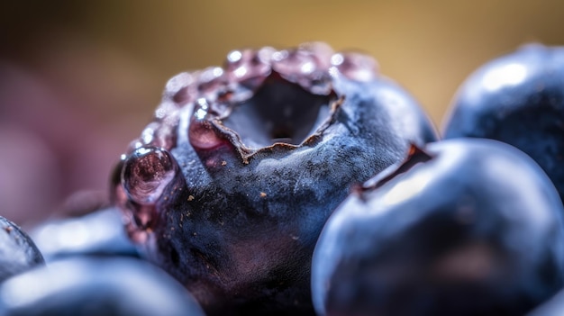 Blueberry macro-achtergrond illustratie ai generativexa