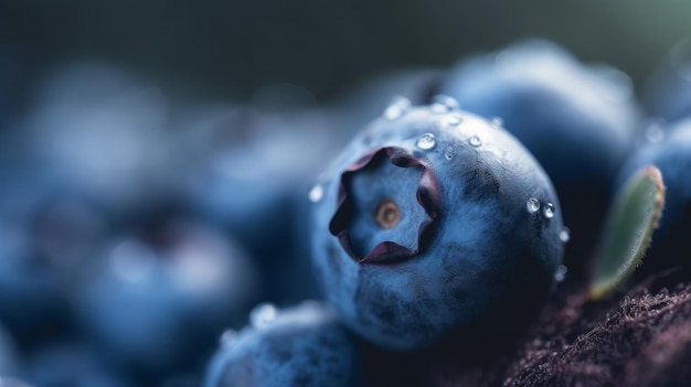 Blueberry macro-achtergrond Illustratie AI GenerativexA