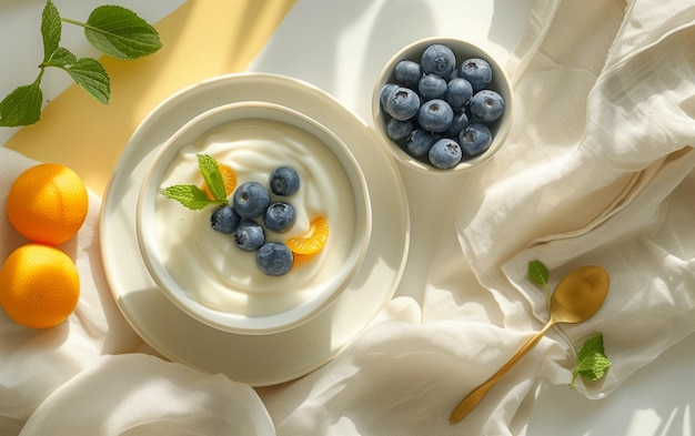 Blueberry Mint and Apricot Greek Yogurt Bowl for a Healthy Treat