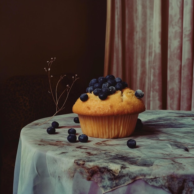 Photo blueberry muffin