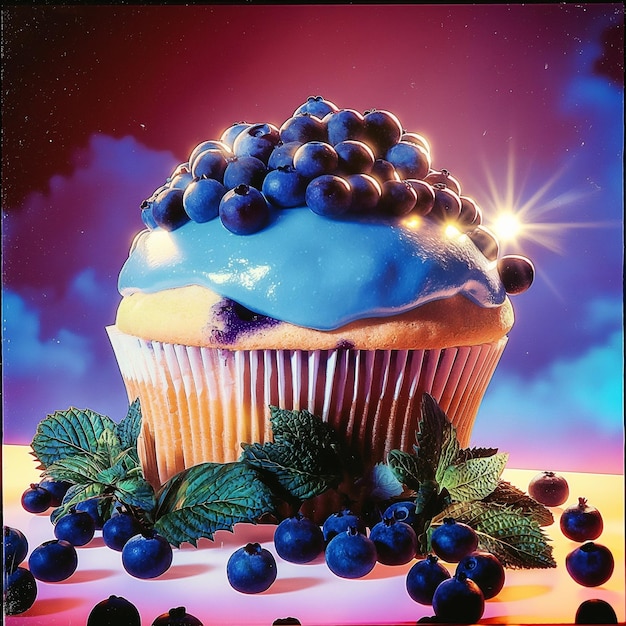 Photo blueberry muffin