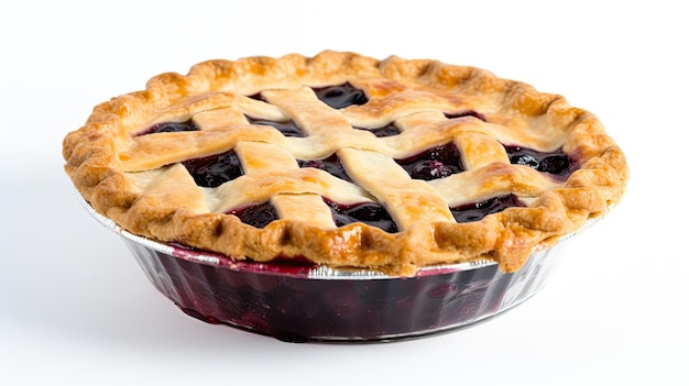 A blueberry pie with a pie crust