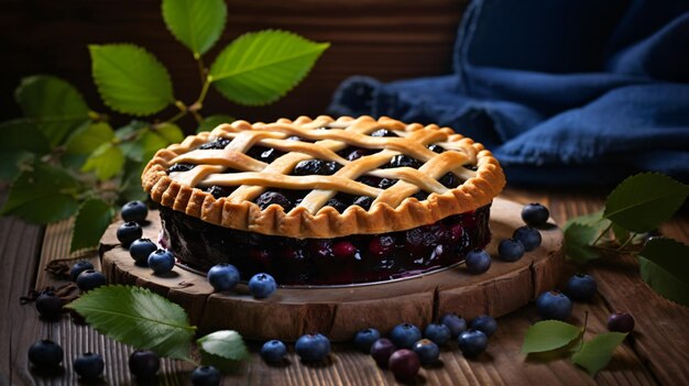 Photo blueberry pie