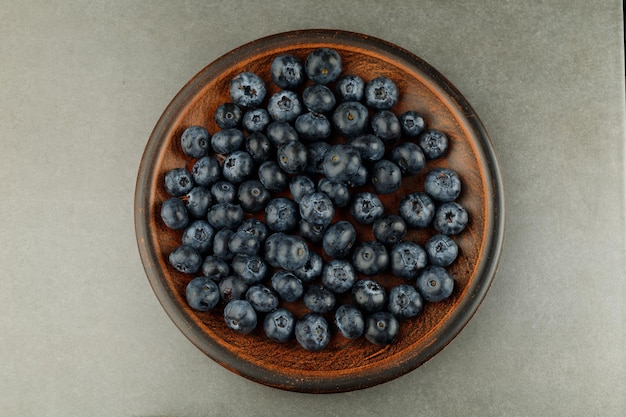 Blueberry in a plate closeup