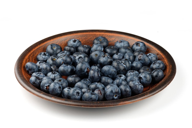 Blueberry in a plate isolate