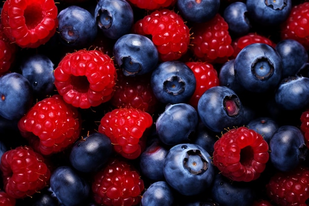 Blueberry and rasberry fruit