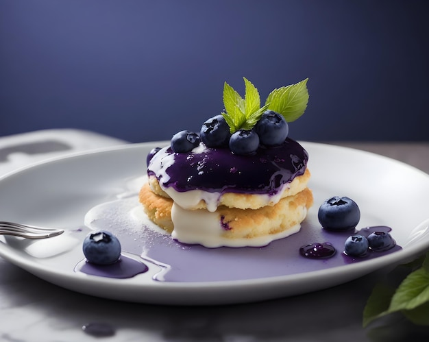 Blueberry Shortcake Photography Generative AI