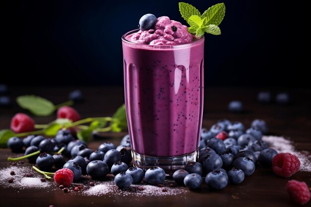 Blueberry Smoothie Bliss Generative AI
