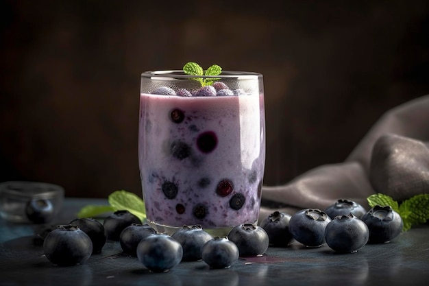 Blueberry smoothie created with generative AI