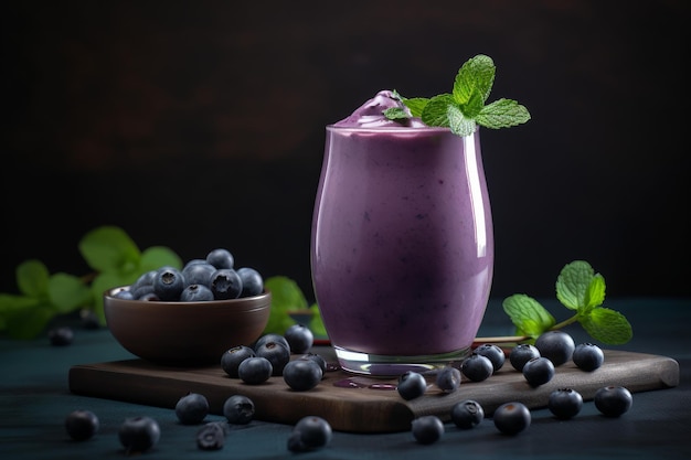 Blueberry smoothie food Generate Ai