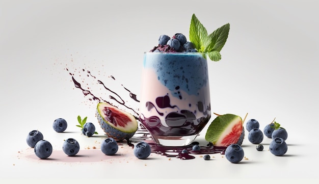 Blueberry Smoothie product shot with Generative AI