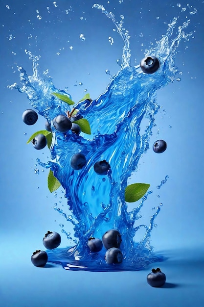 blueberry splash wall art ai generated images