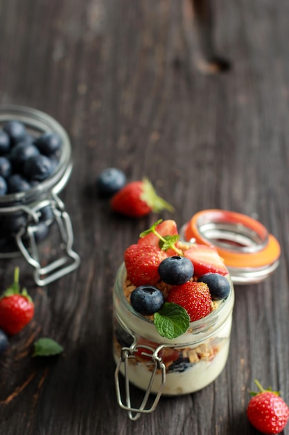 Blueberry and Strawberry Yoghurt Parfait