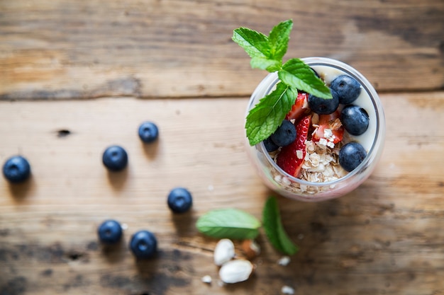 Blueberry and strawberry yogurt