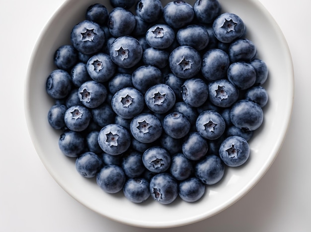 Blueberry on white background Ai generation