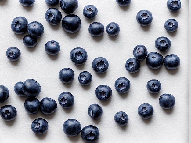 Blueberry on white background Ai generation