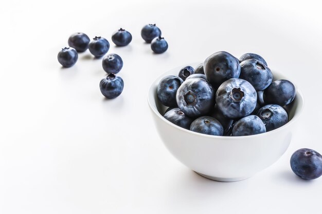 blueberry on white studio background