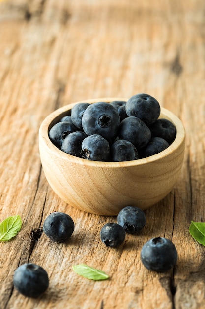 blueberry on wooden background