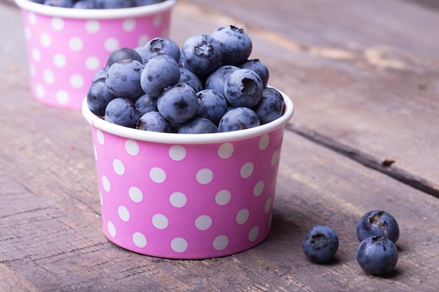 Blueberry at the wooden background