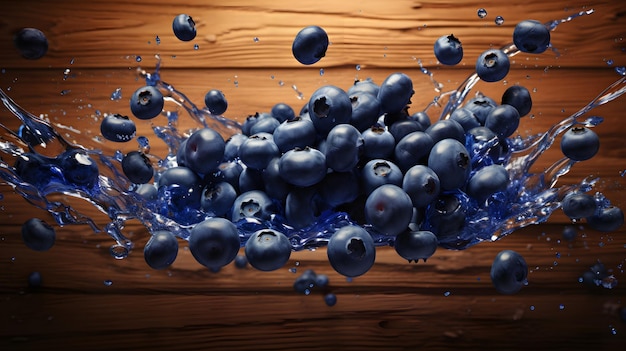 Blueberry on wooden table