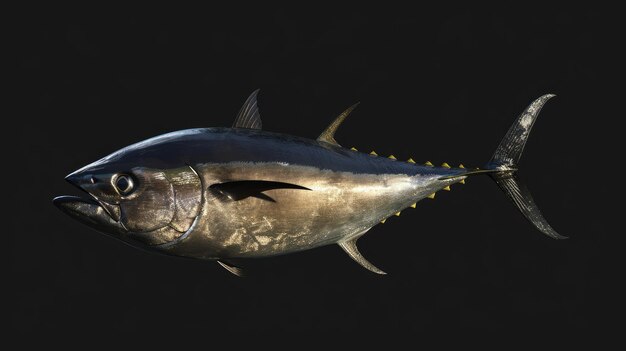 Bluefin Tuna in the solid black background