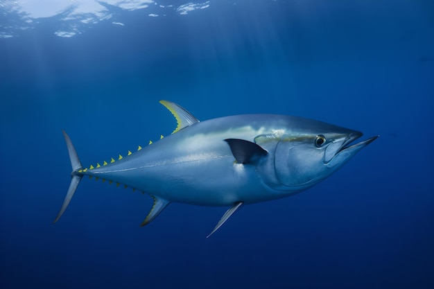 Bluefin tuna swimming in the ocean