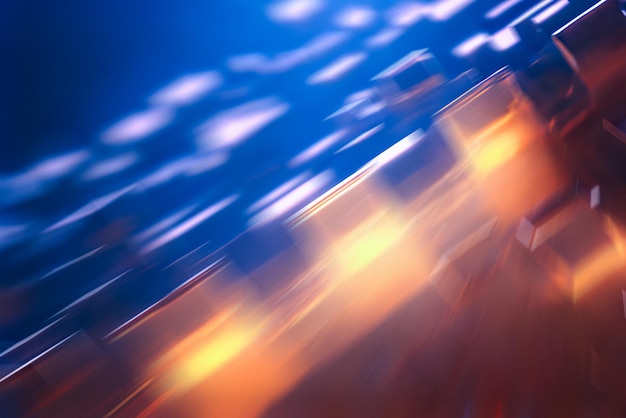 Blueorange abstract background in motion blur modern technology