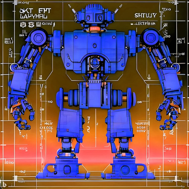 Blueprint of strong robot like bb cinematic robot