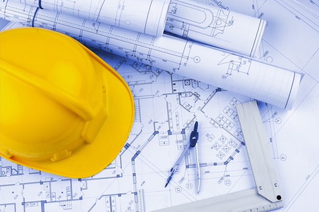 Blueprints and a hardhat