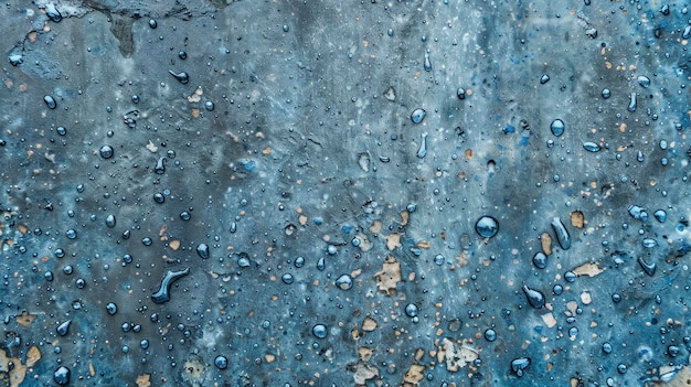 파란색 텍스처의 표면 물방울 배경