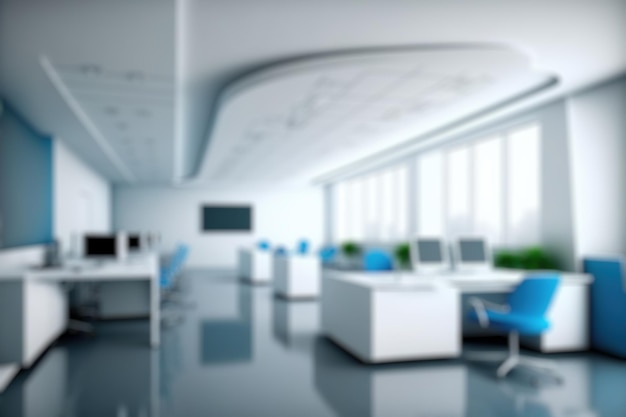 Blur background of modern office interior design Contemporary workspace for creative business