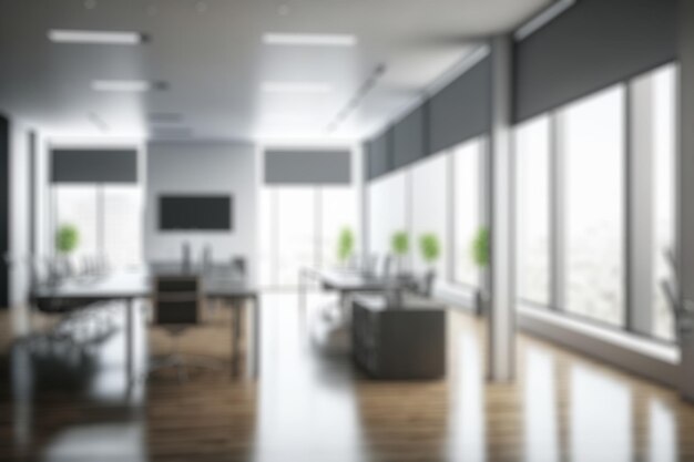 Photo blur background of modern office interior design contemporary workspace for creative business