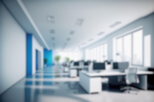 Photo blur background of modern office interior design contemporary workspace for creative business