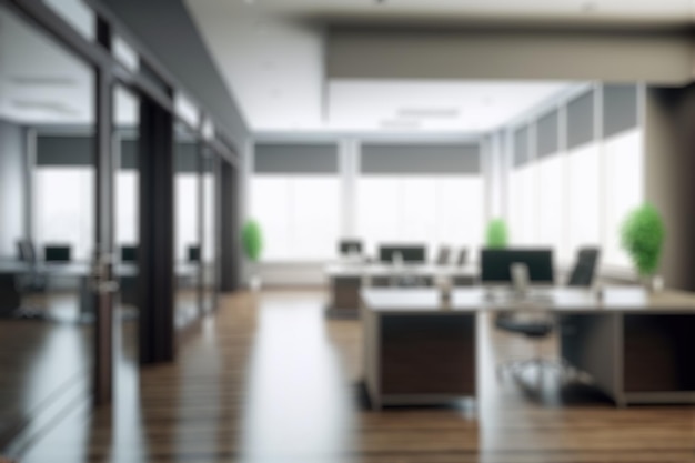 Blur background of modern office interior design Contemporary workspace for creative business