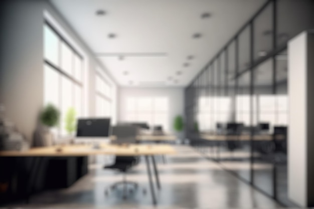 Photo blur background of modern office interior design contemporary workspace for creative business