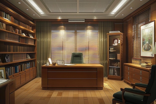 Blur background of modern office interior design contemporary workspace