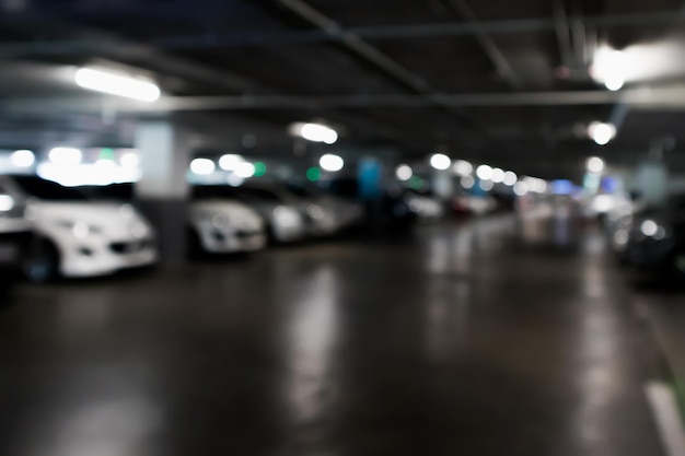 Blur car parking abstract background