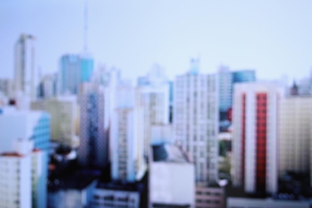 Photo blur city estate building background cityscape skyline from top office window view
