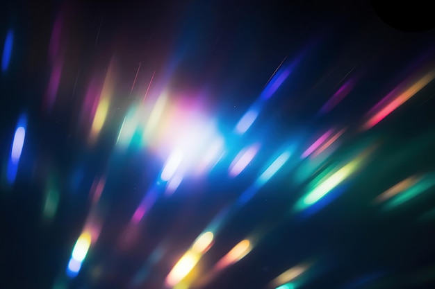 Photo blur colorful warm light on black background photos as an overlay or screen filter