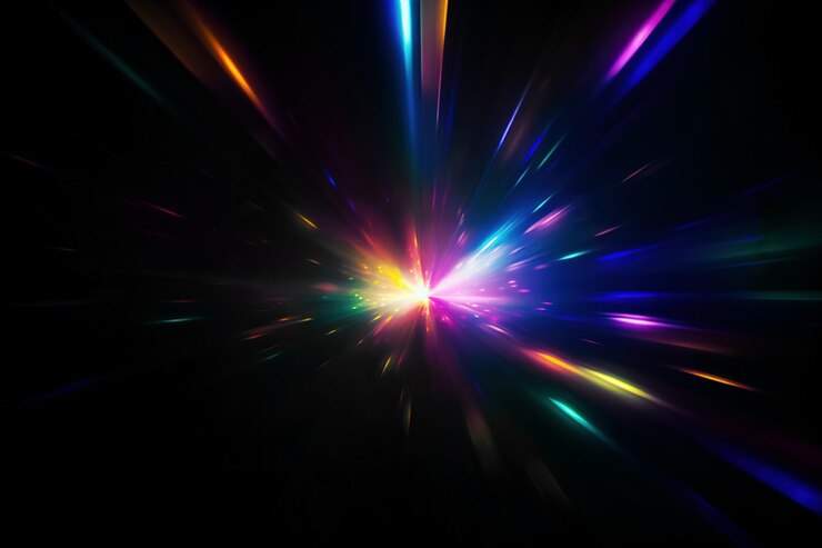 Photo blur colorful warm light on black background photos as an overlay or screen filter