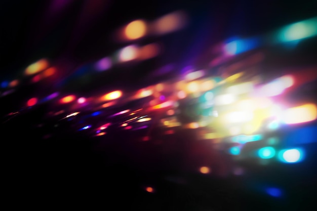 Blur colorful warm light on black background photos as an overlay or screen filter