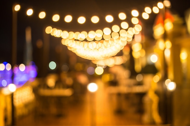 Premium Photo | Blur festival night light decoration background.