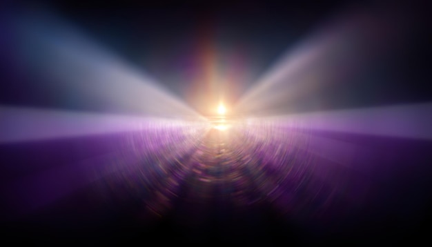 Foto sfocatura bagliore chakra raggi viola chiaro movimento di radianza