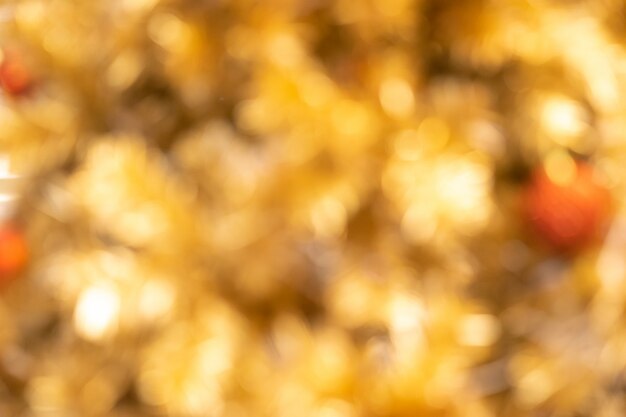 Blur golden christmas pine tree for background