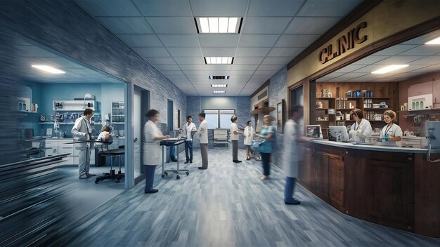 Blur hospital and clinic interior