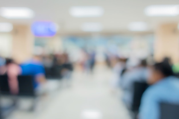 blur image background of reception area of hospital 