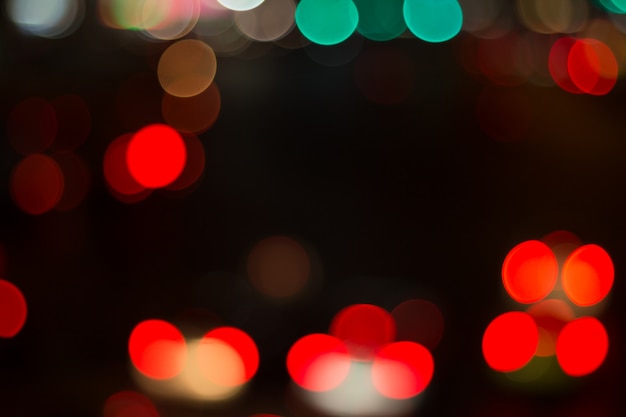 Blur image of car light and traffic in the city for abstract 