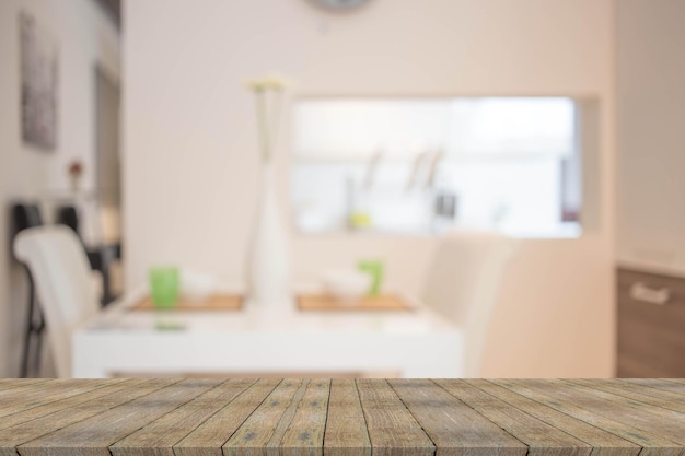 Blur Kitchen Room Интерьер фонового шаблона отображения продукта